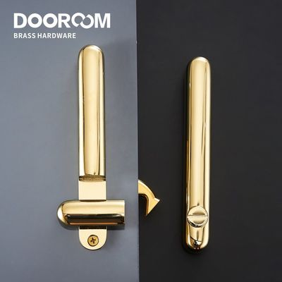 qualidade  Dooroom Sliding Door Brass Lock Set Handles Gold PVD Black Living Room Bathroom Balcony Interior Kitchen D185 D186 fábrica
