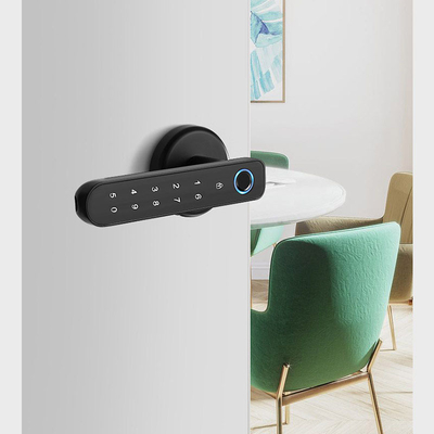 Zinc Alloy Fingerprint Door Lock Smart Password Handle Lock TTLock APP Unlock Entry Keyless Works Biometric Door Access Control